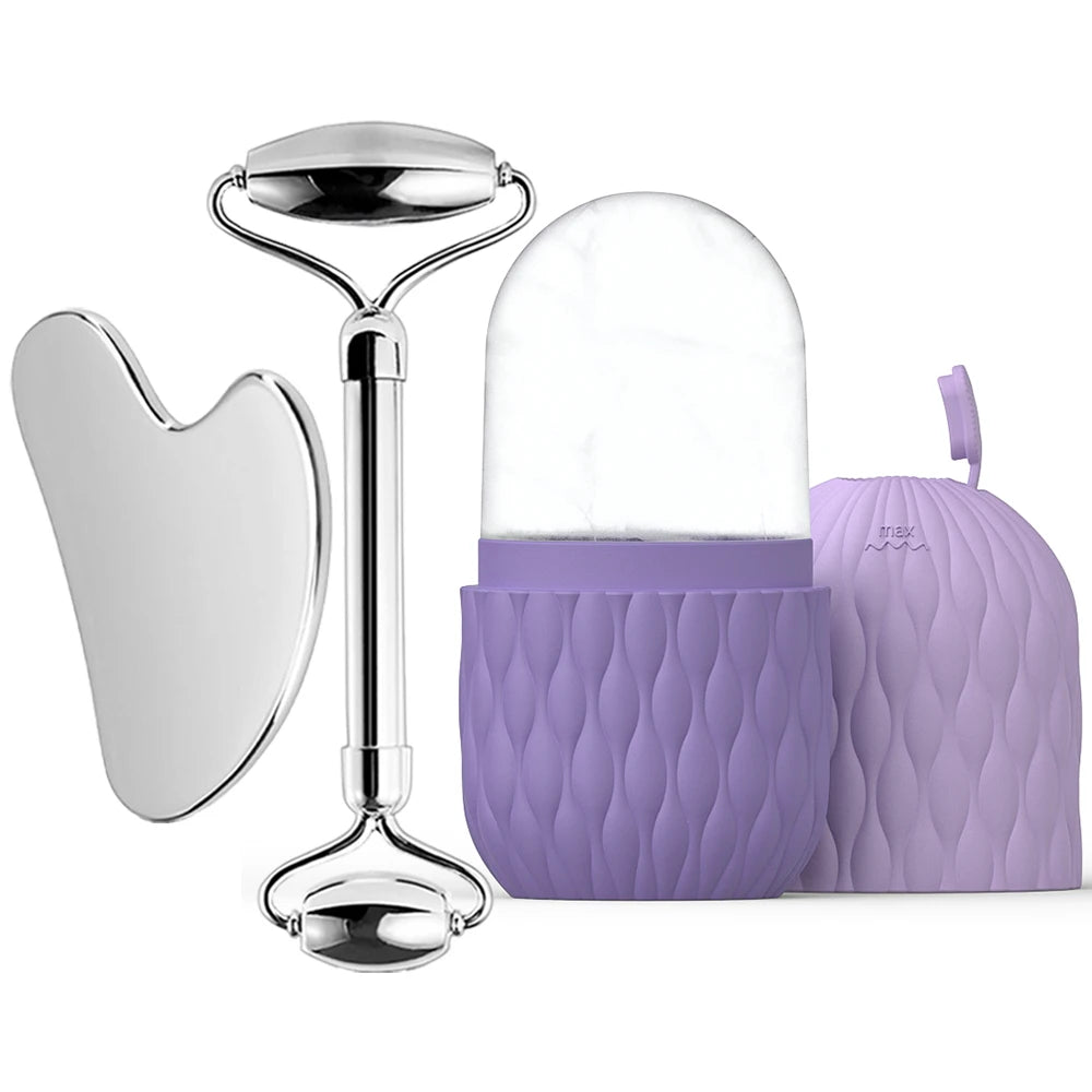 Ice Roller & Gua Sha Facial Sculpting Set