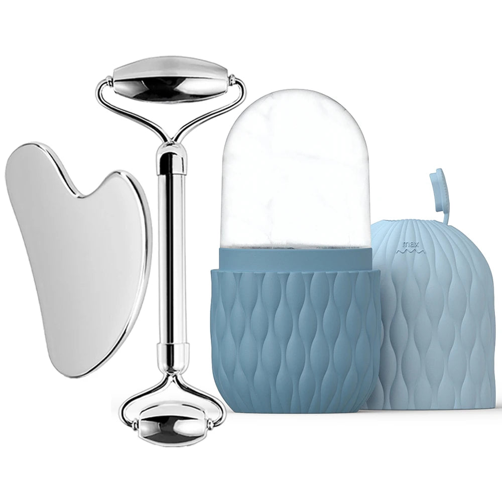 Ice Roller & Gua Sha Facial Sculpting Set