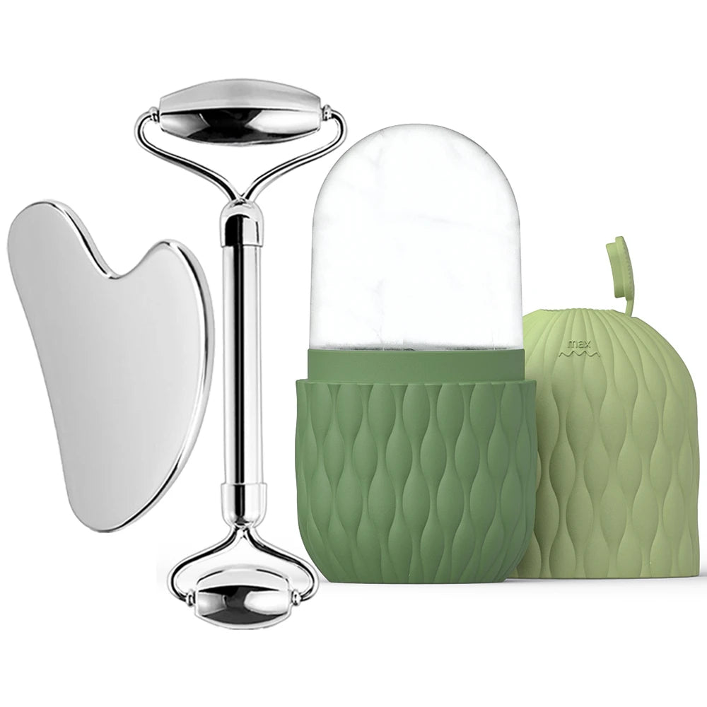 Ice Roller & Gua Sha Facial Sculpting Set