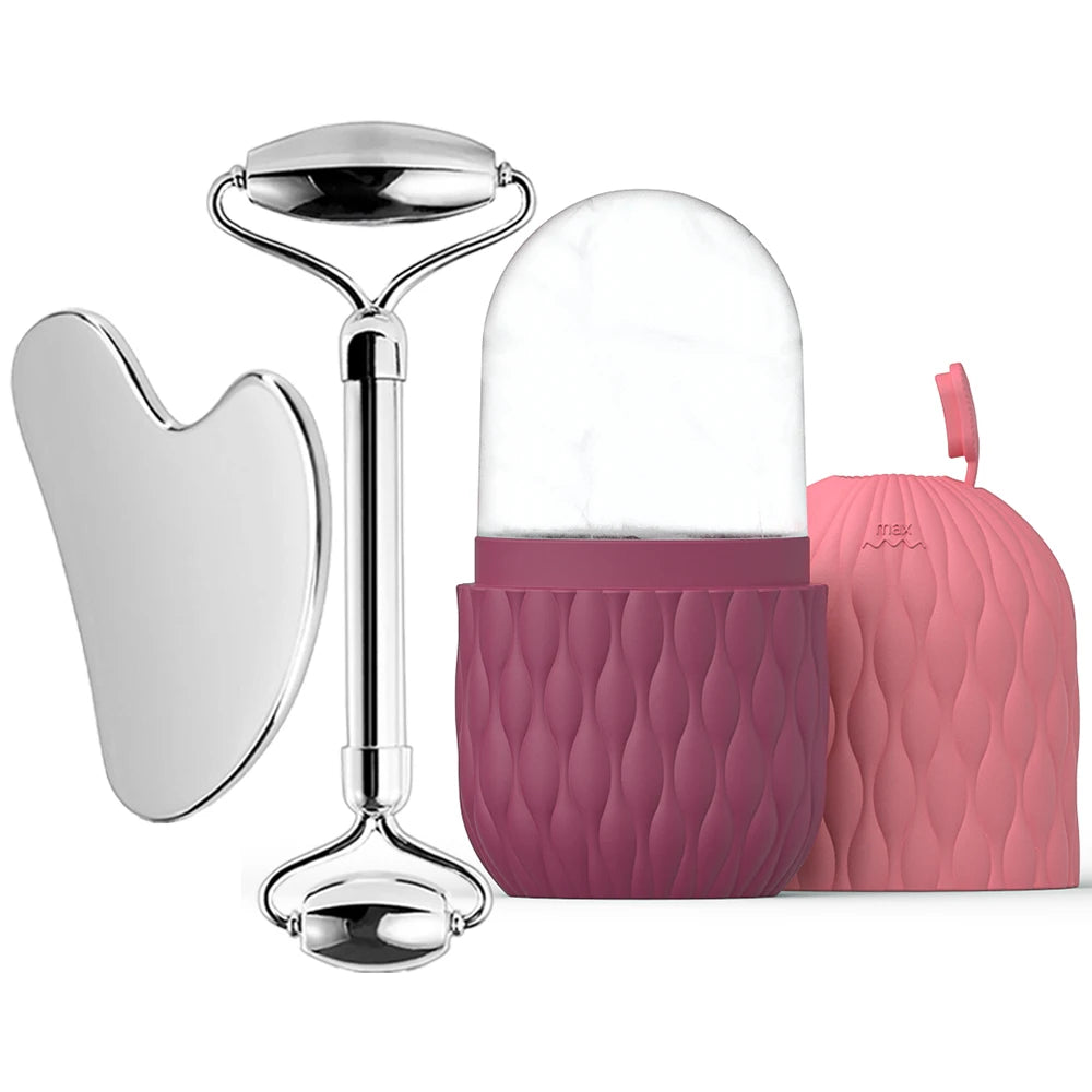 Ice Roller & Gua Sha Facial Sculpting Set